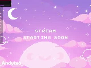 andytea 18 y. o. cam girl caresses clean shaved pussy, clit and yummy boobs in the chatroom